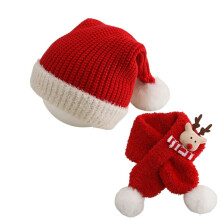 Christmas Hat And Scarf Set For Kids Festive Santa Reindeer Snowflake Design Soft Warm Holiday Gift