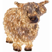 Adorable LED Highland Cow Christmas Decor – Light-Up Outdoor Yard Art for Gardens, Porches, Farmhouses; compatible with standard outdoor outlets