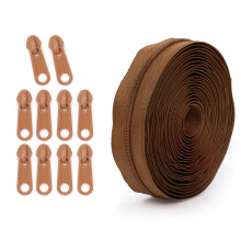 10-Yard Nylon Coil Zipper with 10 Sliders, DIY Sewing Zipper for Bags, Wallets & Crafts