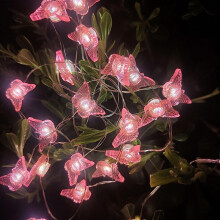 Guirnalda de luces con forma de mariposa, 3 m, 30 LED, funciona con pilas.