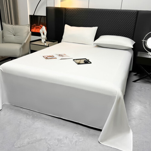 Drap plat en satin rafraîchissant pour lit simple