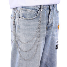 1Set Punk Cool Pants Jeans Chain Metal Waist Chain for Men and Women Silver