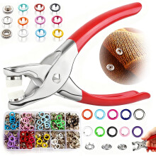 100pcs Metal Buttons & Buckles Sewing Kit with Manual Pliers, Five-Claw Tool Set for Clothes, Jeans, Bags – Compatible with Standard Tools