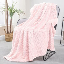 Coperta in microfibra con motivo a foglie jacquard