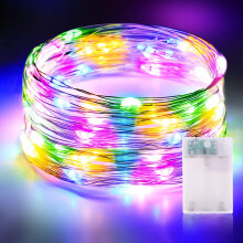 Guirnalda de luces LED de 5 m y 50 LED, alimentada por pilas.