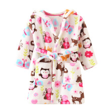 Ediodpoh Kids' Hooded Flannel Bathrobe & Pajamas Set, Warm Sleepwear for Toddlers 2-3 Years, Multicolor
