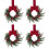 4er-Pack Mini-Weihnachtskränze (25 cm) mit roter Samtschleife 1