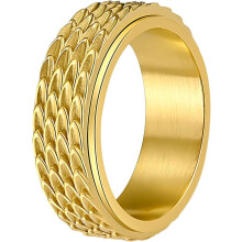 Drachenschuppen-Angstring für Männer, cooler Edelstahl-Schlangen-Drachenschuppen-Spinner-Ring, Fidget-Ring, Herrenring