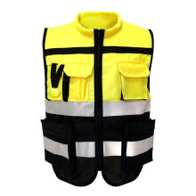 Cycling Night Vest Gear Reflective Traffic Vest Protection for Biking Running Jogging - Size XXL (Black and Yellow)