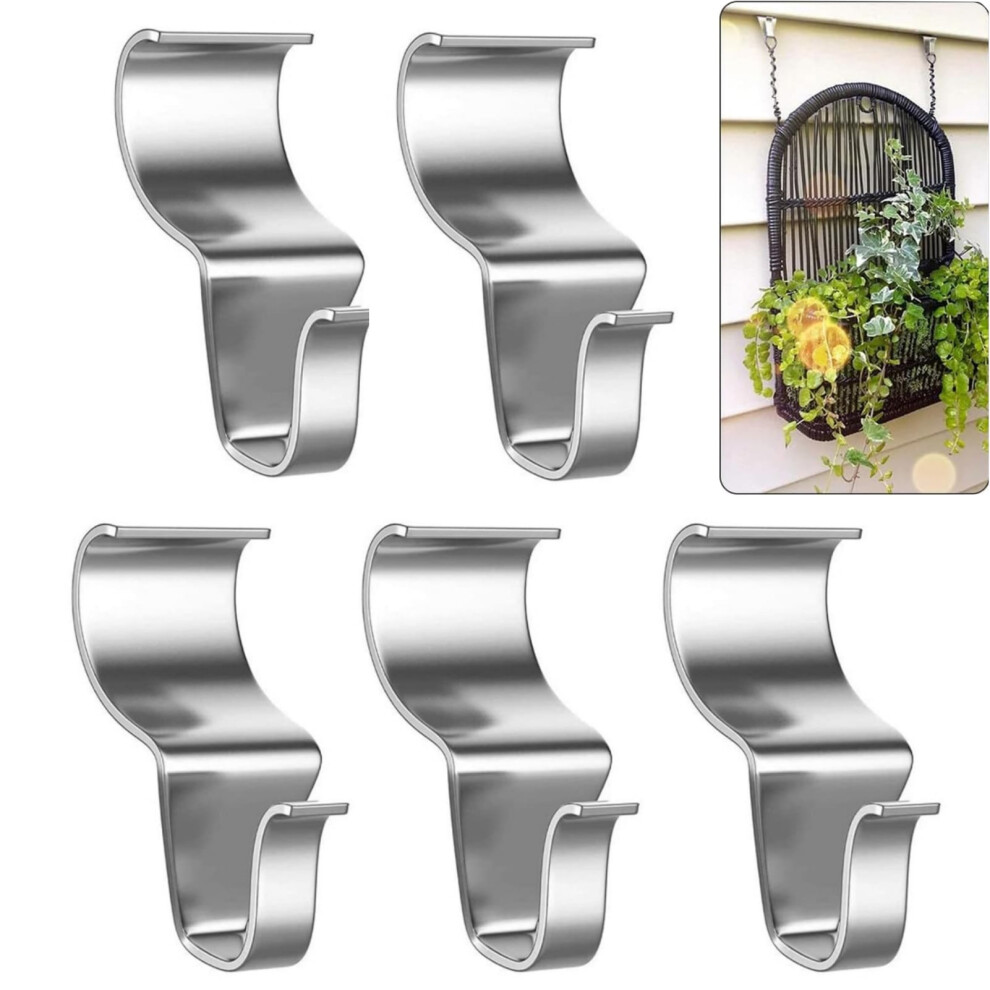 5Pcs Heavy Duty Stainless Steel Vinyl Siding Hooks Â No-Hole, Low-Profile Hangers For Outdoor Wreaths & Decor, Compatible With Vinyl Siding 9180479085157