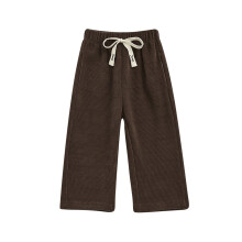 Cord-Thermohose für Mädchen (1–10 Jahre), Farbe: Kaffeebraun, mit Kordelzug im Bund, lässige Baumwollhose für Herbst/Winter