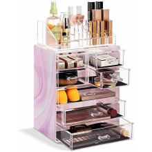 Akryl makeup-organisator med 7 skuffer og toprum
