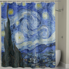 Cuirtín Cithfholcadáin Oíche Réaltach Cuirtín Cithfholcadáin Ealaíne Réaltaí Van Gogh Uiscedhíonach Cuirtíní Cithfholcadáin Seomra