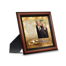 50th Wedding Anniversary Gift, Golden Anniversary Picture Frame for Parents or Grandparents, Fits 4x6 Photo
