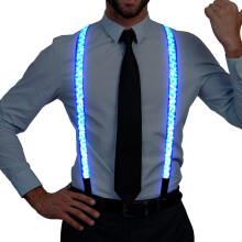 Light Up Suspenders, Man LED Luminous Suspenders, 3 Flash Modes LED Glow Suspenders for Parties, Bars, Halloween, School