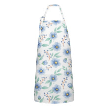 Pioneer Flower Schürze mit Blumenmuster, wasserdichtes Baumwoll-Leinen-Gemisch mit Taschen, verstellbar, 84 x 69 cm, für Küche/Garten/Grill/Salon