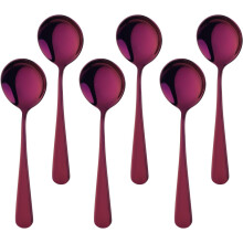 6 Pack Stainless Steel Soup Spoons, Round Tablespoon Dessert Spoon, 6.3 Inch Stainless Steel Spoons For Porridge Fruit Yogurt