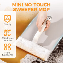Mini fregona sin contacto, herramienta de limpieza giratoria multifunción, dispositivo compacto para el mantenimiento de suelos para derrames