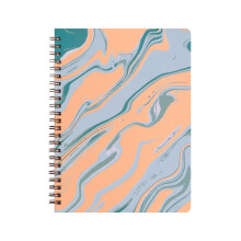 Carnet à spirale MOQIN pour femmes - Motif abstrait mignon - 21 x 16,5 cm - Format universitaire - Grandes pochettes - Pages lignées - Couverture
