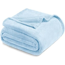 Fleece Blanket Queen Size 228x228 cm Ice Blue