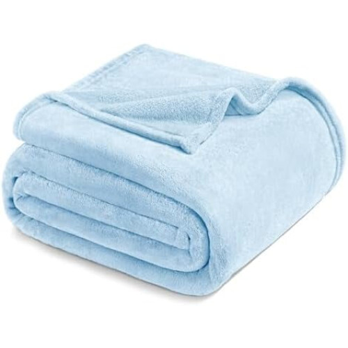 Fleece Blanket Queen Size 228x228 cm Ice Blue