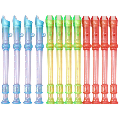 Mini soprano recorder plastic flute for kids 12 pcs