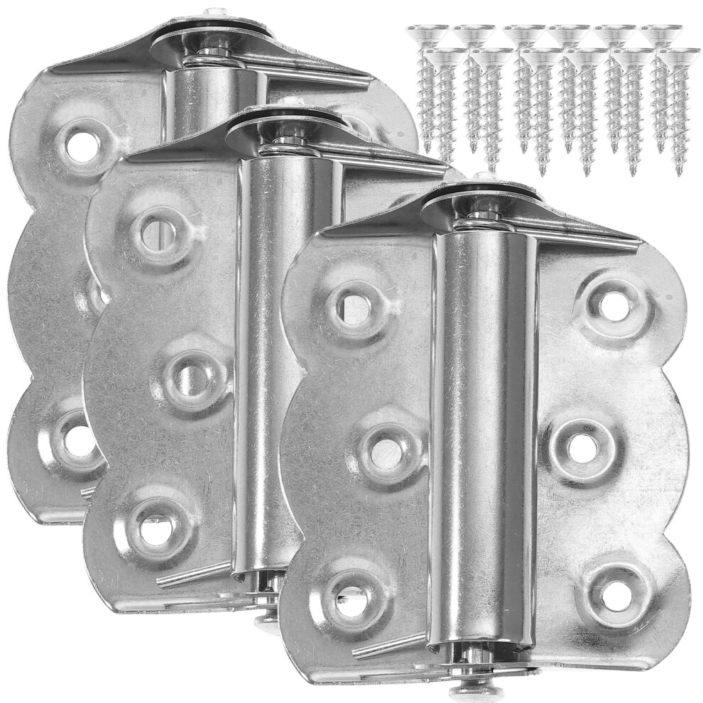 3 Pcs Hinges Heavy Duty Spring Stainless Butterfly Self-Closing Page Door Closer Steel 9479868207509