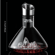 Japanese 3D Glacier Mountain Whiskey Glass Set - Old Fashioned & Rock Glasses with Wooden Gift Box for Whisky, Vodka, Wine