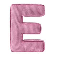 15" Plush Letter Pillow A-Z in Pink, Soft Corduroy Hugging Cushion for Bedroom, Living Room, Dorm & Nursery Decor