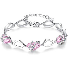 Wish Stone Link Bracelet with Birthstone Crystals Rose Gold