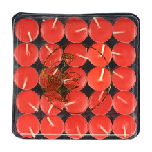 50PC Tea Light Candles, Long-Lasting Votive Smokeless Tealight Candles for Christmas Dinner Birthday Party Wedding Holiday Decoration, Red