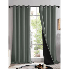 2-Panel 100% Blackout Curtains with Black Liners – Thermal Insulated, Energy-Efficient, Noise-Reducing for Bedroom & Living Room