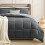 Grijze gewatteerde dekbedset (queensize, 3-delig) 1