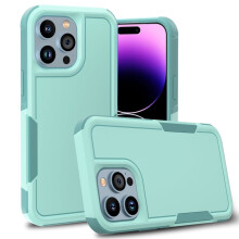 Pouzdro Xhy pro iPhone 14Pro Max: 2 v 1 odolné, vojenské třídy, odolné proti pádu, odnímatelné TPU (6,7", světle zelené)