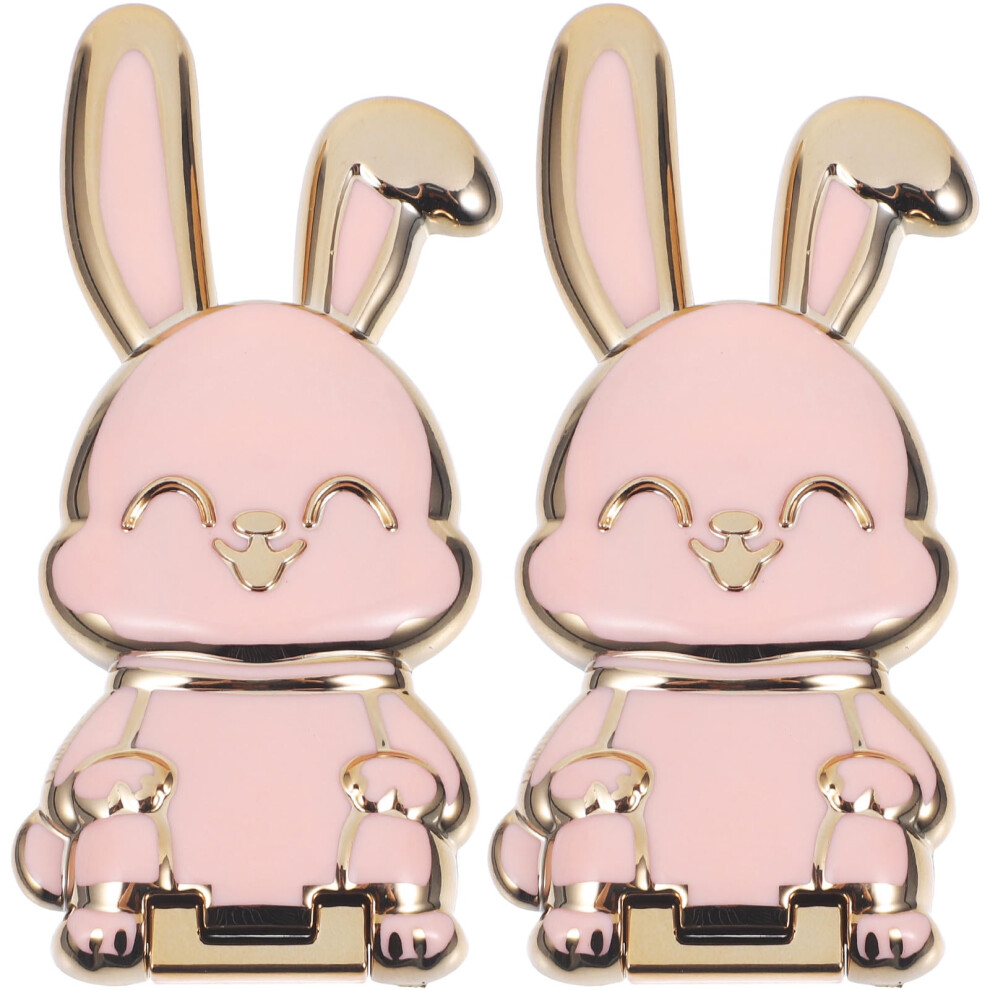 2 Pcs Rabbit Phone Holder Electroplate Smooth Surface 9159805720468