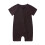 Children's solid color short sleeve zip romper brown 80 1