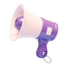 Mini megafon, hangszóró, kulcstartó játék, kézi mikrofon, hangjáték lemezzel, kürttel és lánccal, 3-8 éveseknek, ajándék, lila