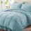 7-delige dekbedset voor queensize bed, lichtblauw 1