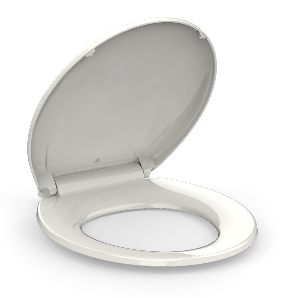 Tropow Round Toilet Seat With Quick-Release, Soft-Close, Never Loosen Â Compatible With Most Round Toilets, Biscuit 9479868208209