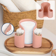 Boîte de rangement pour cotons démaquillants, organisateur de cosmétiques pour salle de bain