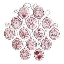 12Pcs Embroidery Christmas Ornament Kits for Beginners, Complete Needlepoint Starter Set with Easy Instructions