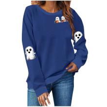 Női Halloween pulóver, szellem ing, kísérteties évszak Halloween pulóver, kereknyakú, őszi pulóver felsők