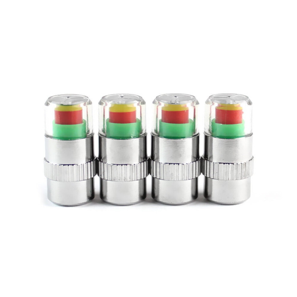 4Pcs Car Auto Tire Pressure Monitor Tire Gage Alert Sensor Indicator Valve Caps 9159805721953