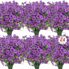 UV-resistente kunstige blomster lilla 24 bundter