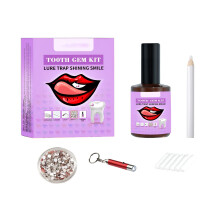 DIY Tooth Gem Kit with LED Light & Dental-Grade Glue – Easy Self-Install, Long-Lasting White Gems for Parties (Compatible with All Standard Tools)