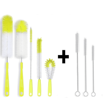 ZOUYUE 8 Pcs Bottle Cleaning Brush Set Long Handle Black Bottle Cleaner Sturdy Food Grade for Cleaning Baby Bottles Sports Water Bottles Flask