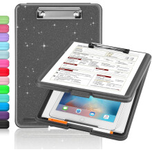 Glitter Clipboard with Storage, 8.5x11" Sparkle Plastic Folder – Nurse, Office & School Supplies, A4 Compatible
