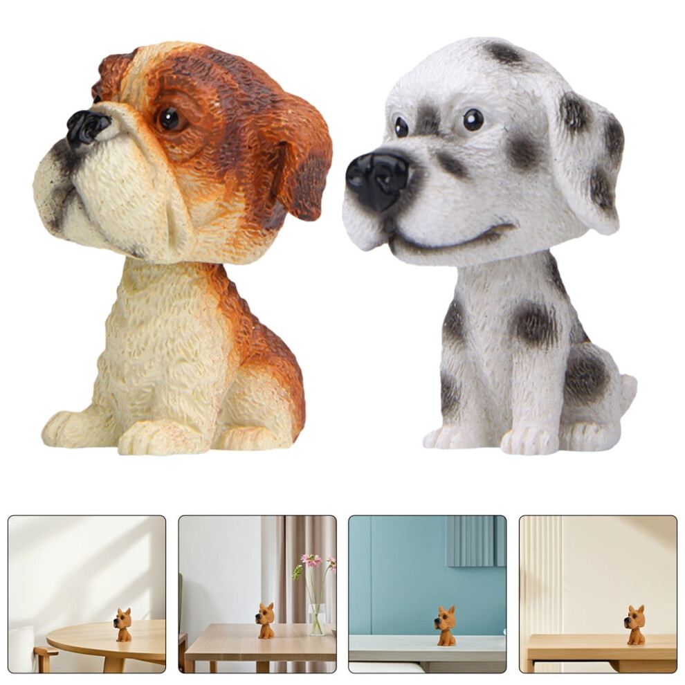 Ounona 2Pcs Shaking Head Dog Bobblehead For Car Dashboard Â Compatible With All Vehicles, Fun & Aesthetic Interior Decoration 9028731301020