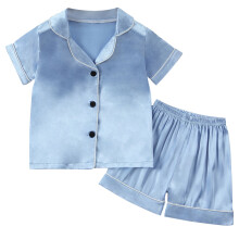 Kids Girls Pajama Set Silky Pjs Button-Down Sleepwear Nightwear Loungewear Clothes Set Gifts