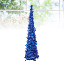 Sapin de Noël pliable en PET bleu de 120 cm